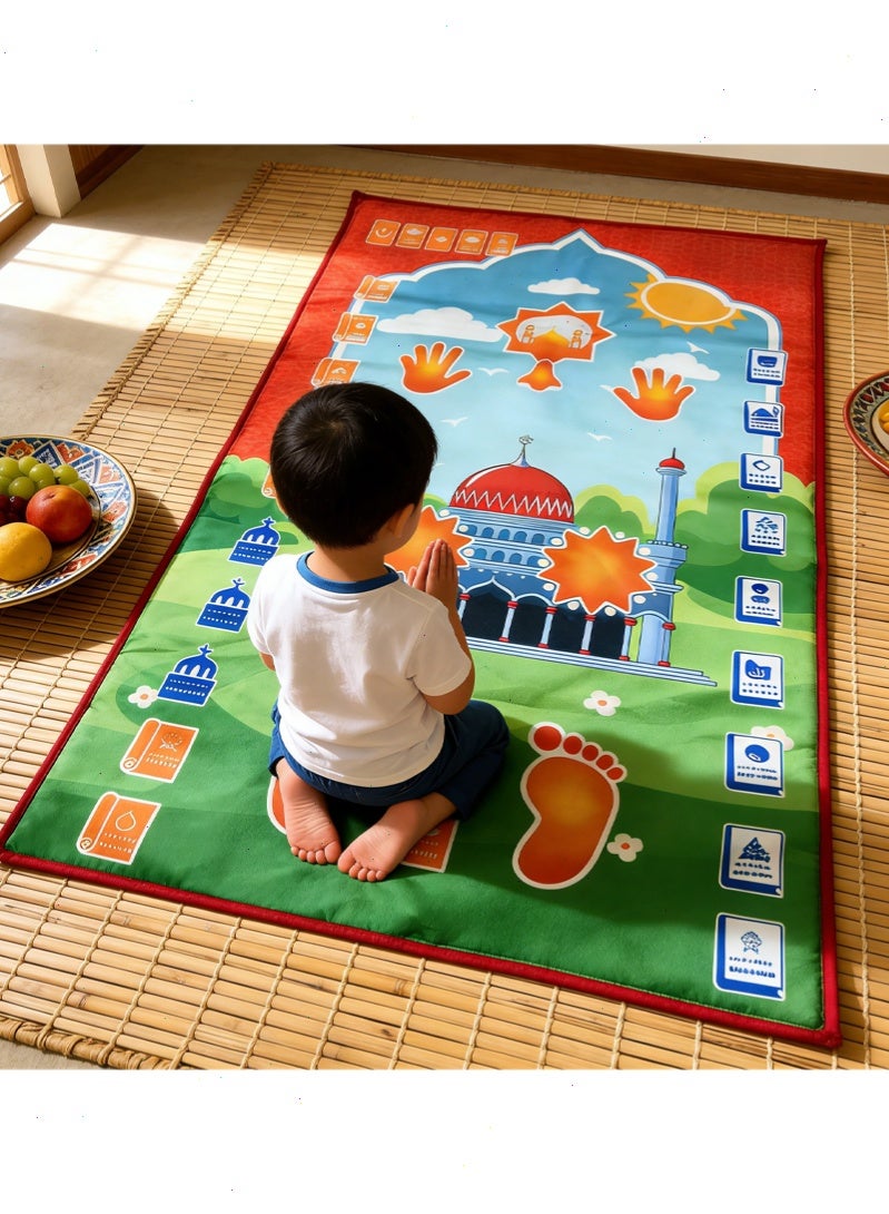 Prayer Mat for Kids -Revert Muslim Educational Interactive Prayer Mat for Kids Learning The Salah - Fun & Easy Prayer Mat  - Islamic Toys for Ages 3 to 8 - Image 5